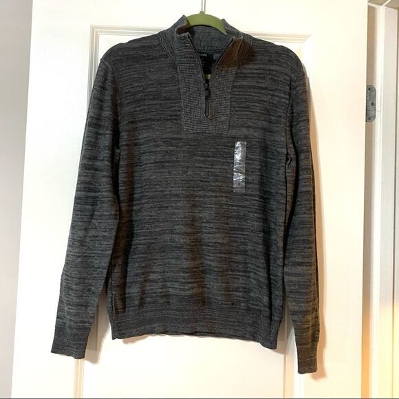 NWT Alfani shades of gray 3/4 front zip sweater. - Picture 1 of 10